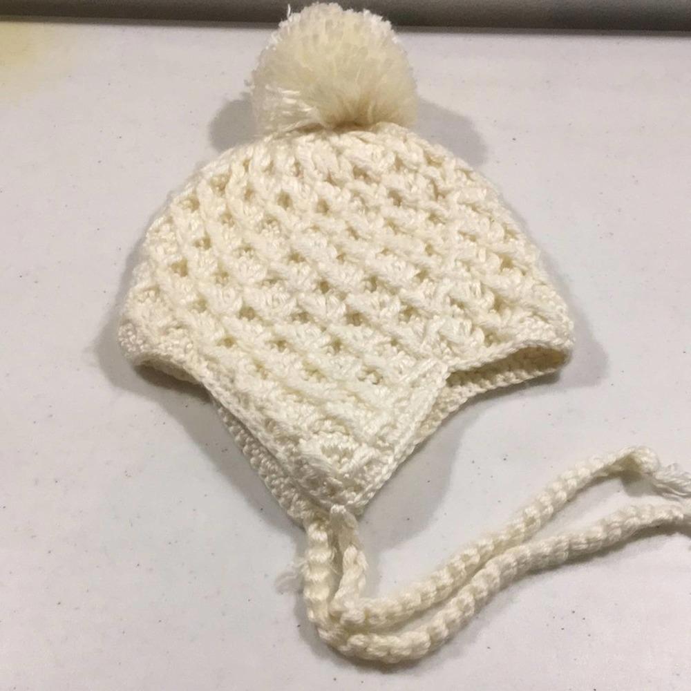 Neff knit pom earflap tie warm winter beanie used pre owned - Picture 2 of 3